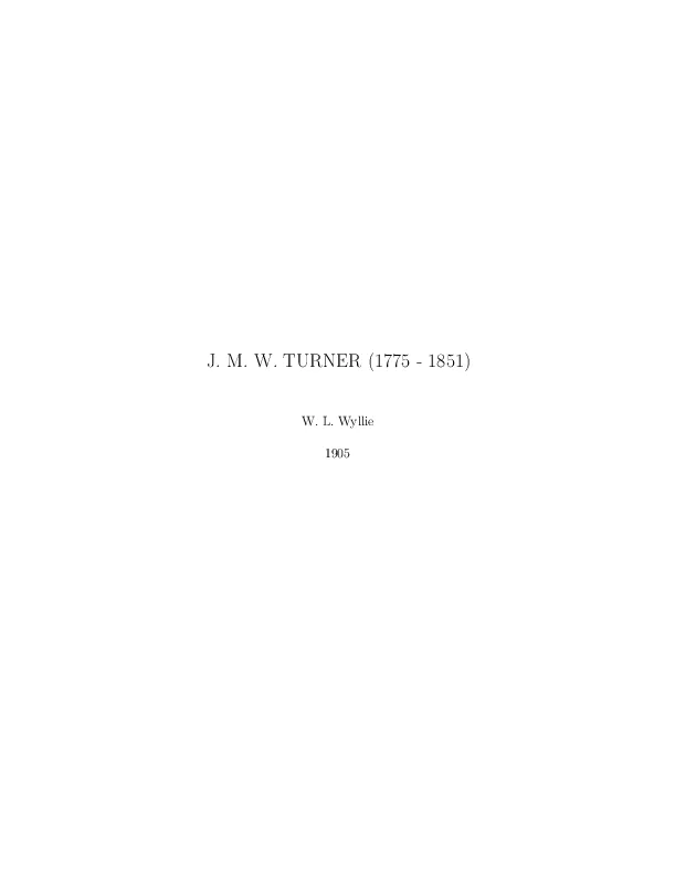 J.M.W. Turner - Wyllie, William Lionel, 1851-1931 thumbnail